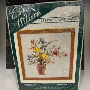 VNTG RARE  ELSA WILLIAMS Springfield Vase Creative CrewelWork Kit NEW Embroidery